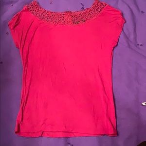 Pink flower laced shirt